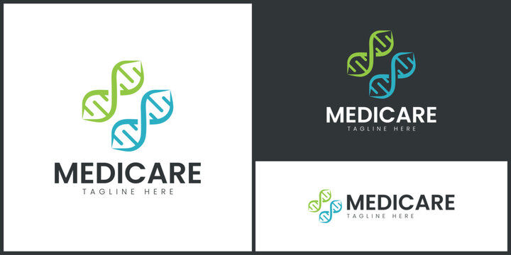Medicare DNA Helix Cross Logo Template