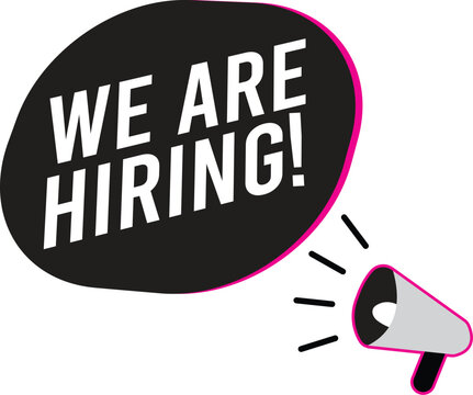 we are hiring a business label vector illustration.