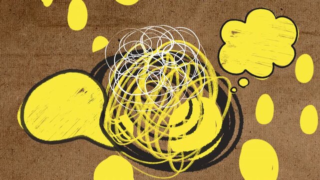 Abstract illustration of mental confusion and chaotic thoughts.