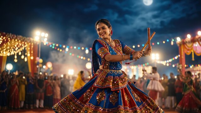 Traditional Gujarati Family Celebrating Navratri Together