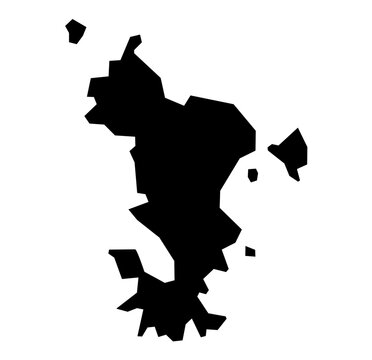 Mayotte island map filled with flat black color on white background