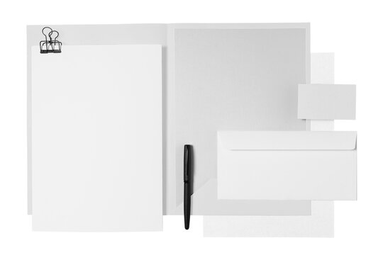 Stationery set png on transparent background, corporate identity letterhead, envelope and business card
