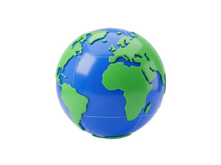 Fototapeta premium Clean studio composition illustrating blue and green globe icon clearly