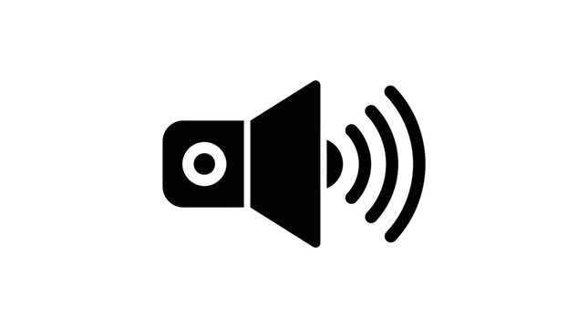Loudspeaker With Sound Waves Black Silhouette audio