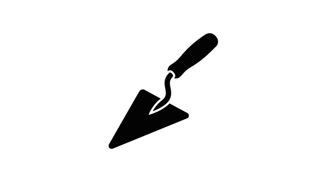 Trowel Silhouette On White Background pointing masonry