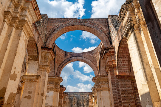 Ruins of the ancient San Jose Cathedral, Antigua, Guatemala.