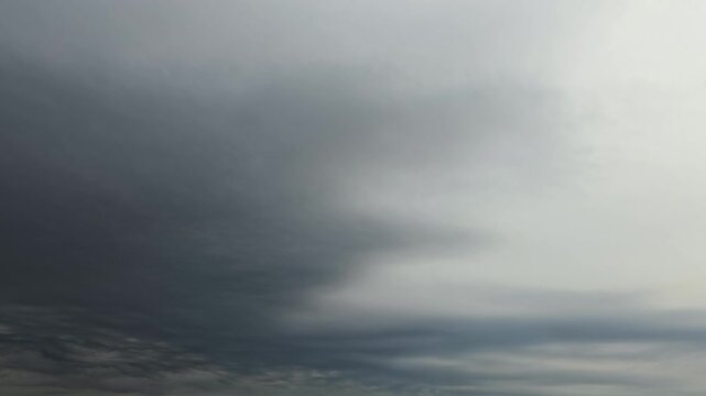 Cloudscape, Timelapse of Dramatic Gray Storm Clouds with Moody Overcast Sky for Weather and Climate Background