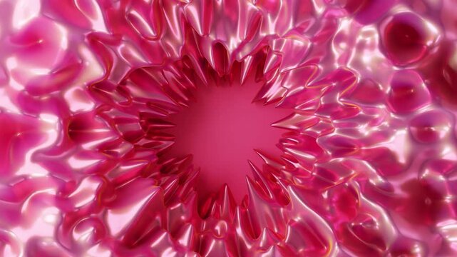 Shapes shift and change in pink hues while creating an engaging abstract space. Captivating motion brings vibrant visuals to life through simple, fluid movements