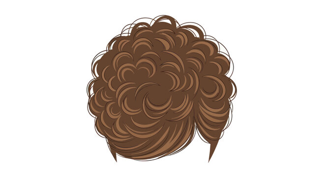 Textured brown curly hair wig with layered circular waves