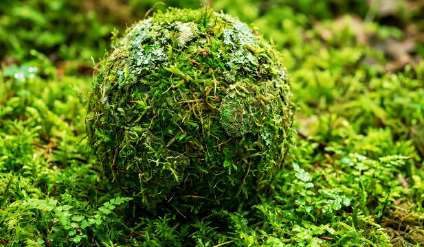 green moss on the ground