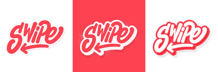 Swipe Left Handwritten Lettering with Directional Arrow © Alex Gorka