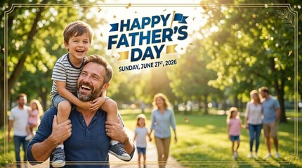 Happy Father's Day 2026 Family Celebration Banner