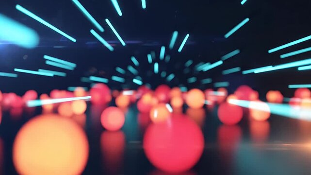 Bokeh lights and bright orange light rays.