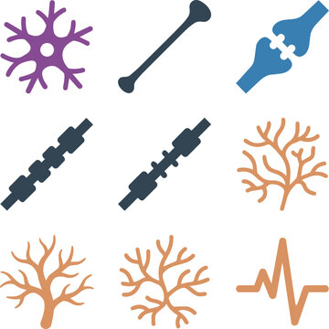 Neurology Symbols Neuron Synapse Axon Myelin Dendrite Action Potential