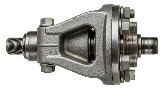 Car parts, automotive universal joint or driveshaft assembly with metallic components and bolts for vehicles. Car parts utilized in various vehicle types for drive systems,
