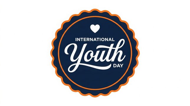 International youth day emblem with heart