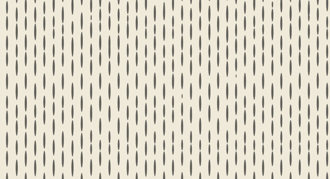Vertical abstract pattern of thin dashed lines in dark grey on a light beige background texture.