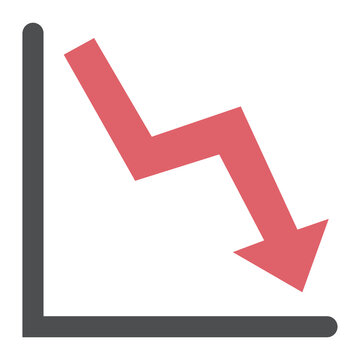 Png falling arrow chart, transparent background