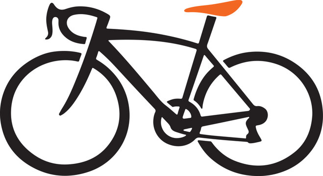 Bicycle icon vector EPS file, simple bike silhouette symbol, editable graphic for transportation, cycling, sport, eco travel, downloadable Adobe Stock design.