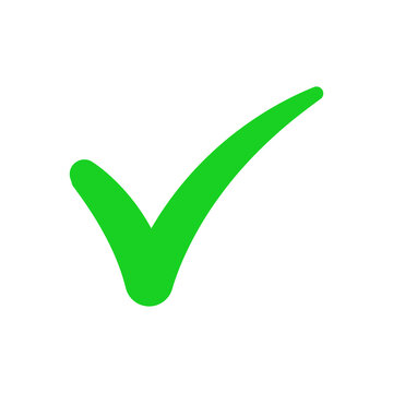 Green Check Mark Hand Drawn Tick Icon for Approval Success and Confirmation Design