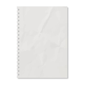 Blank Plain Paper Sheet Torn from Spiral Notebook Realistic White Page Template for Notes Design