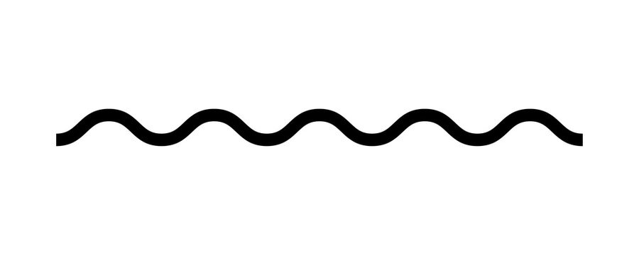 Black Wavy Line Divider Hand Drawn Squiggle Element for Decoration and Text Separator Design