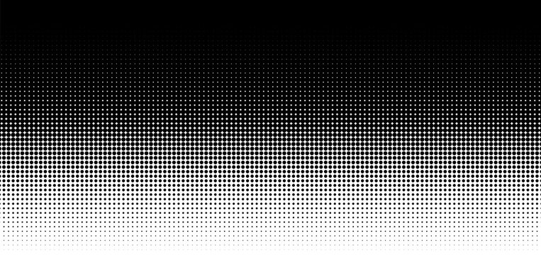 Halftone Dot Gradient Background Black to White Vertical Fade Pop Art Texture for Comic Retro Design