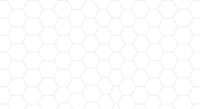 Delicate white hexagonal grid pattern on light grey background subtle honeycomb texture for modern design concepts and minimal aesthetic architectural prints.