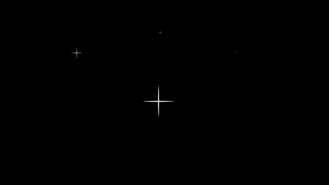 Sparkle Stars animation falling sparkling bright stars overlay background,Beautiful Starry Sparkle Background with Luminous Glow black screen background 4k animation video