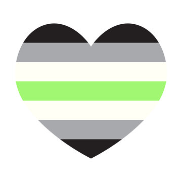 Aromantic flag heart png icon, line art design, transparent background