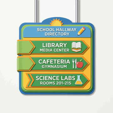School Hallway Directory Sign