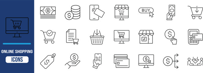 Online shopping payment retail business icons. money icon set, cart icon set, creditcard icon set © Ayub