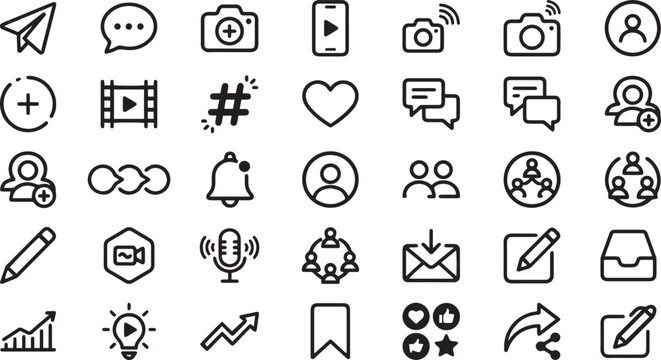 Social Media Icons UI XU icon set and vector for free