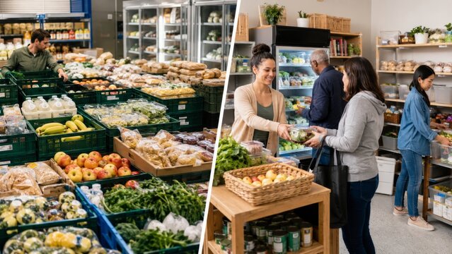 Surplus groceries and community fridge support
