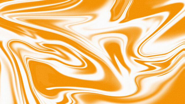 Orange and white liquid marble swirl abstract background design