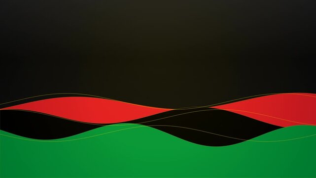 Juneteenth Flag Color Gradient Wave Premium Loop