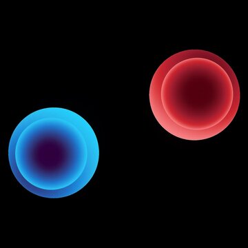 Red and Blue 3D Spheres Orbiting Animation with Alpha Channel