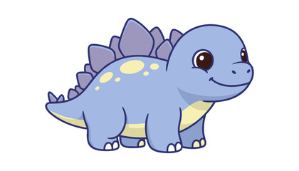 Small baby stegosaurus cartoon illustration with dinosaur stegosaurus creature © MorsidaStock