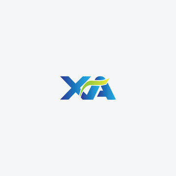 letters xa text logo design vector