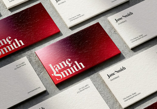 Business Card Mockup Set Flat Lay