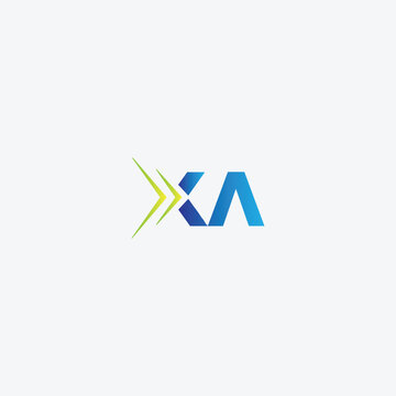 letters xa text logo design vector