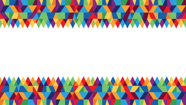 Colorful Geometric Triangle Border with White Space pattern