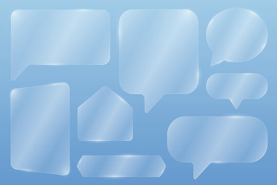Transparent speech bubble set vector elements