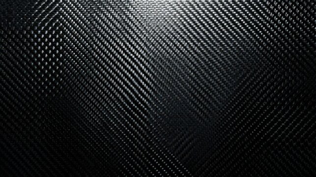 Dark Carbon Fiber Texture Background with Shining Light Reflection