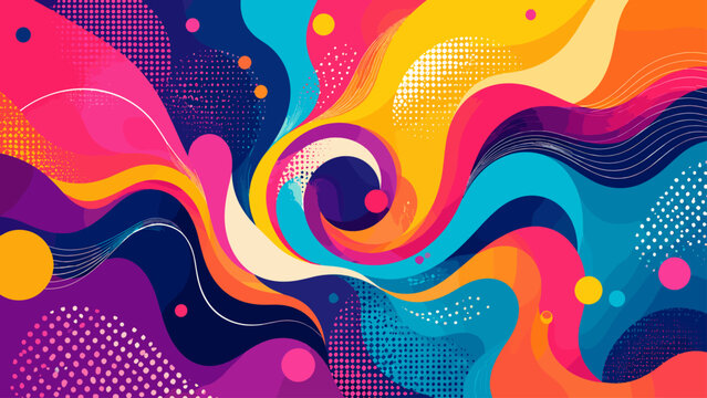 Colorful abstract swirl design with vibrant flowing shapes