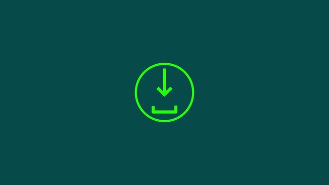 Download symbol with loading progress bar animation design. download progress, load game data, buffering process.4k quality animation video