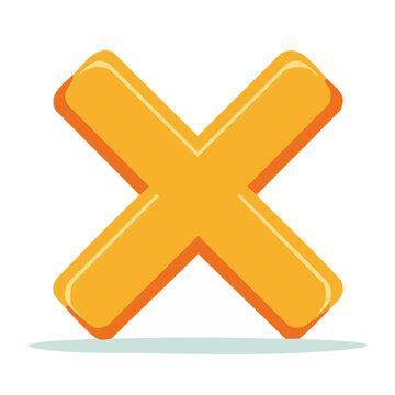 Orange Cross Icon on Transparent Background