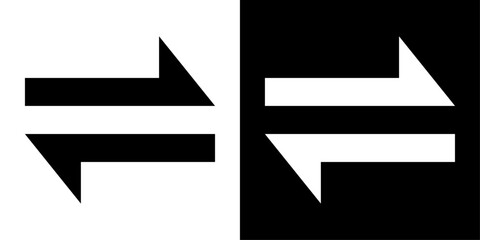 Exchange arrows icon in solid style representing data transfer, synchronization, swap action, communication and bidirectional flow. © Muhammad