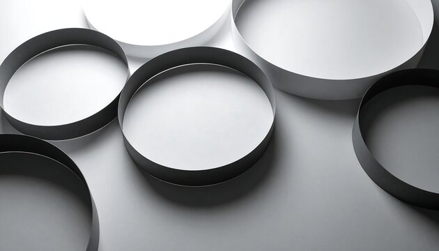 A grayscale image of seven circular objects with varying shades