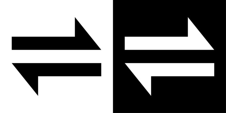 Exchange arrows icon in solid style representing data transfer, synchronization, swap action, communication and bidirectional flow.